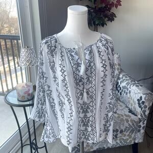Loft 100% Cotton Gauze Peasant Top Sz S